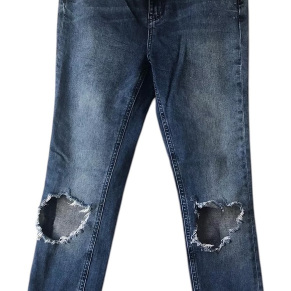 Free People Women's Distressed Blue Jeans - Picture 1 of 7